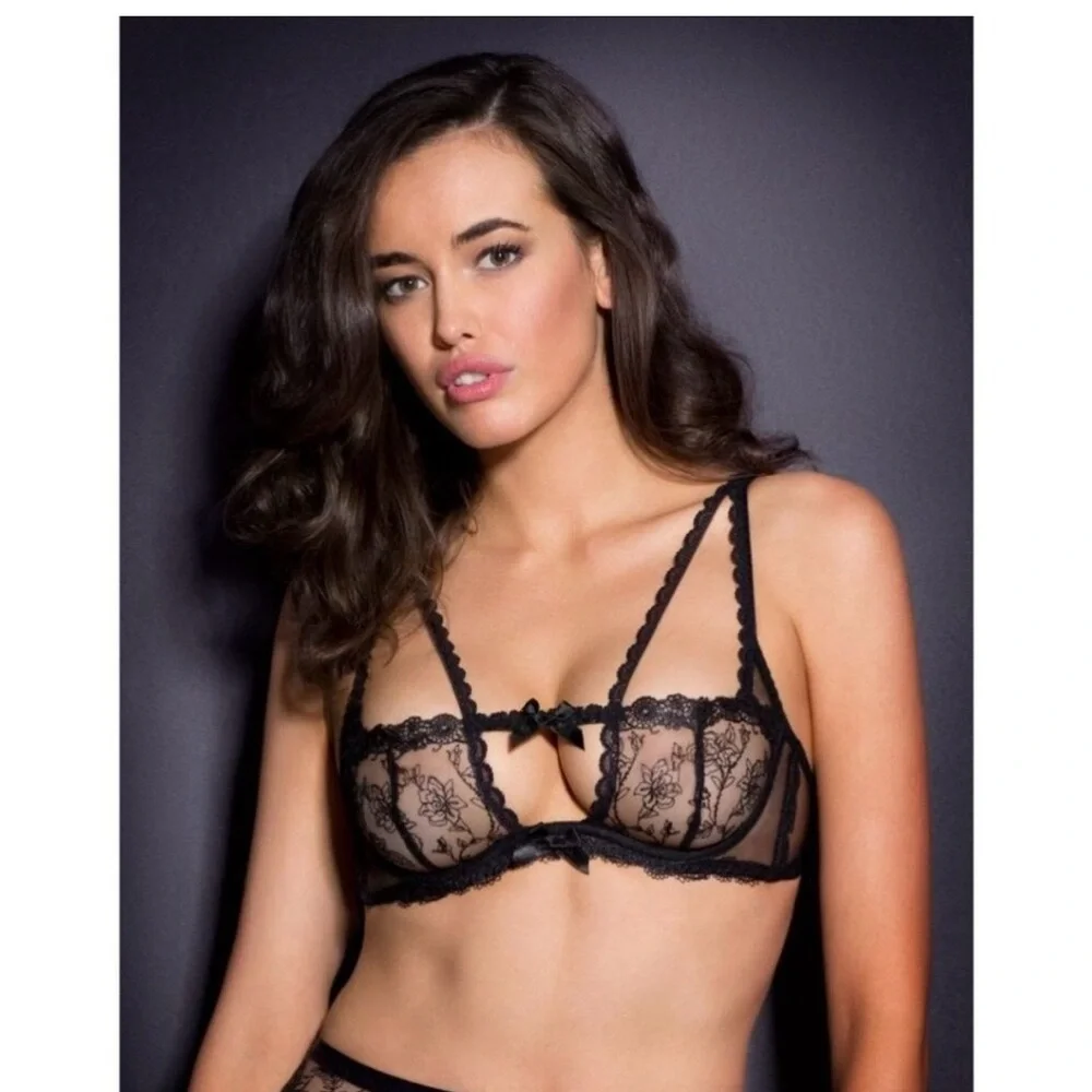 Agent Provocateur Rosa Plunge Bar in Black. UK32B. Like New. - Picture 2 of 6